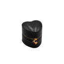 Coffret à bague simple en forme de cœur recouvert de papier similicuir