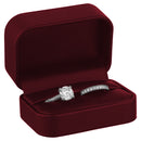 Leatherette Double Ring Box with Matching Interior
