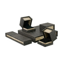 Textured Wood-Grain Pendant Box with Rich Suede Interior