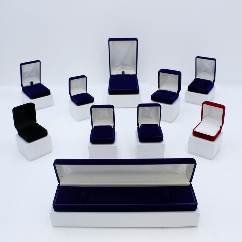 Suede Double Ring Box with Matching Two Piece Packer