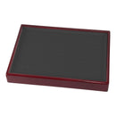 Genuine Wood Frame 56 Ring Tray with Leatherette Interior