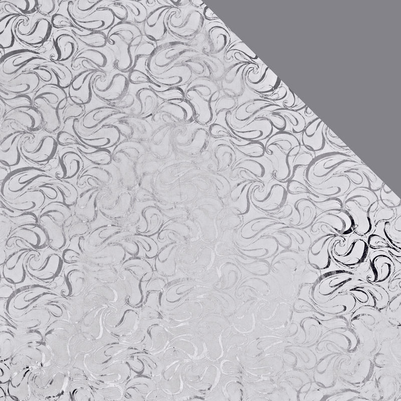 White and Silver Metallic Swirls Two-Sided Jewellers' Wrapping Paper