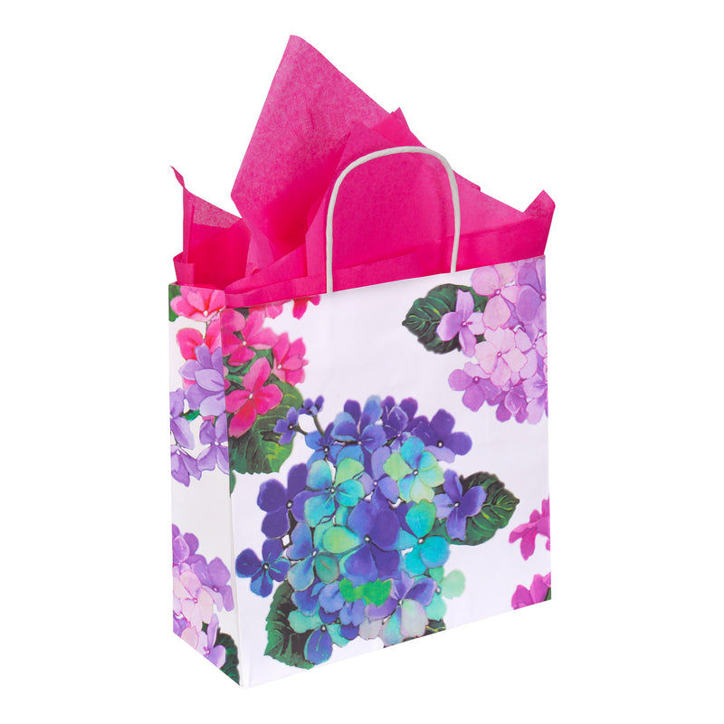 Sac en papier kraft hortensias