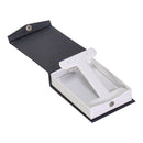 Grande boîte à boucles d'oreilles à clip française recouverte de papier texturé avec insert blanc