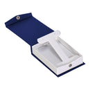 Grande boîte à boucles d'oreilles à clip française recouverte de papier texturé avec insert blanc