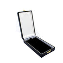 Boîte à suspension large en similicuir d'aspect antique avec couvercle intérieur en satin