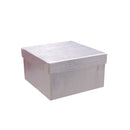 Silver and Gold Linen Cotton Filled Cardboard Box