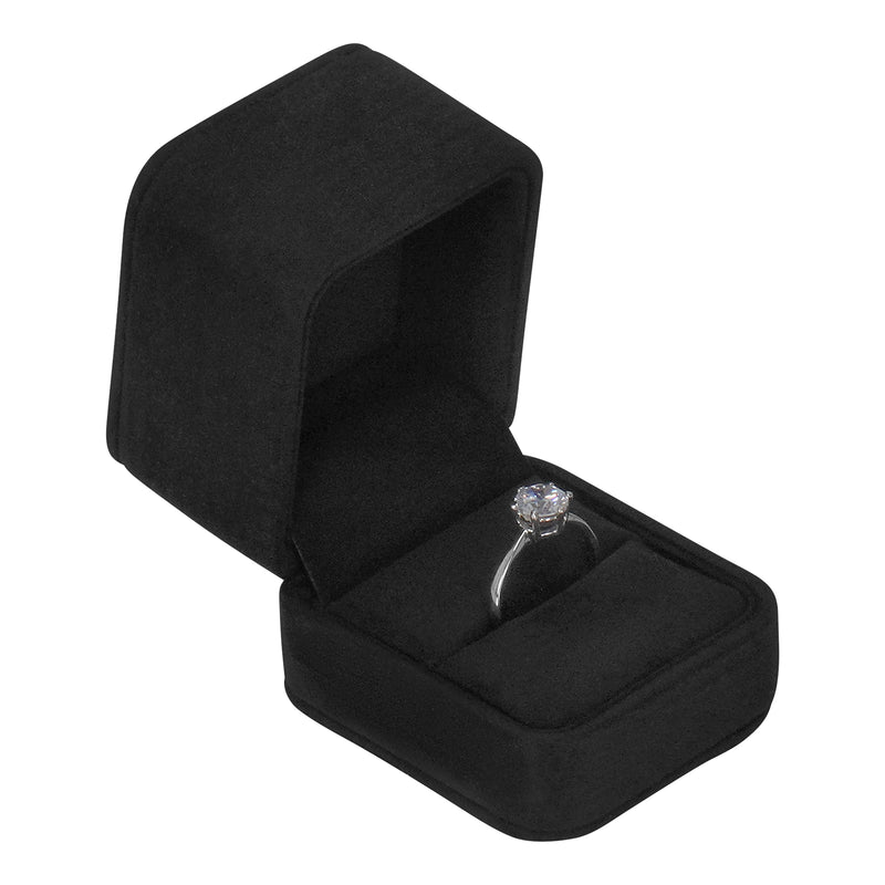 Suede Single Ring Box with Matching Two Piece Packer