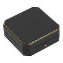 Leatherette Pendant or Earring Box with Gold Accent and Matching Insert