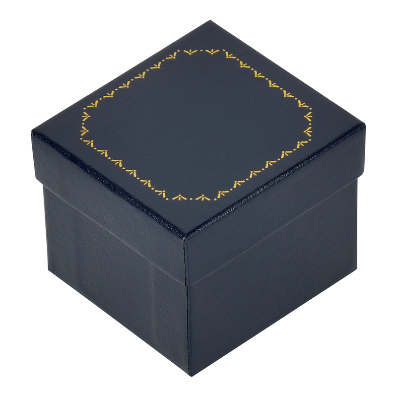 Leatherette Single Ring Box with Gold Accent and Matching Insert