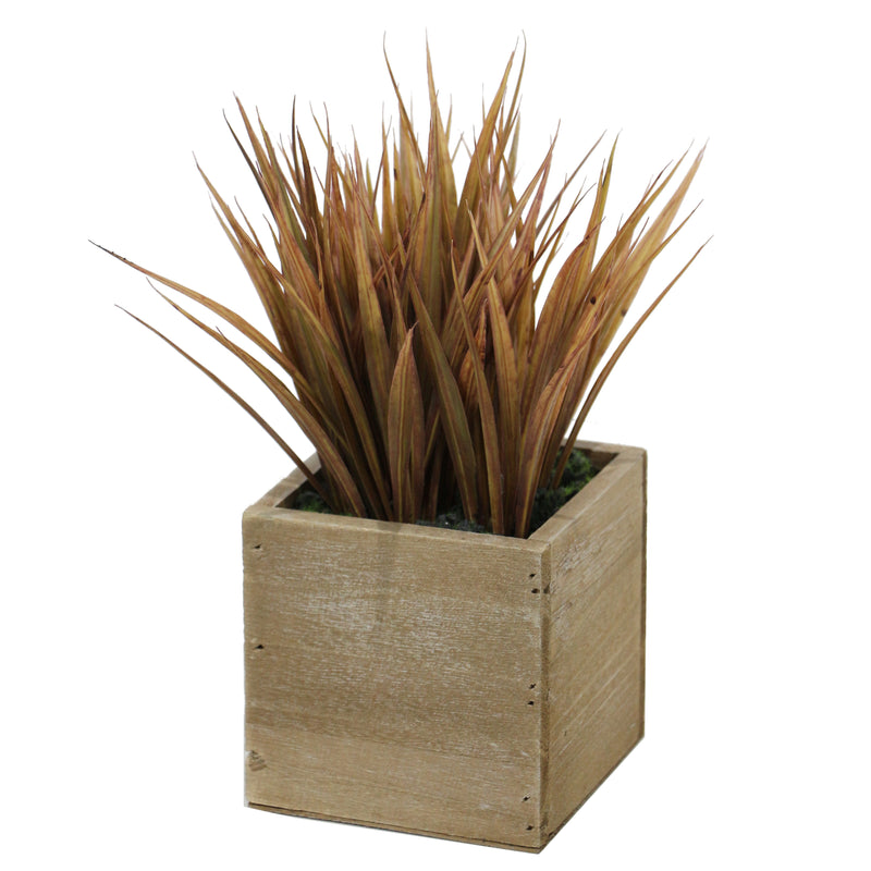 Lifelike Plant in Rustic Wooden Pot