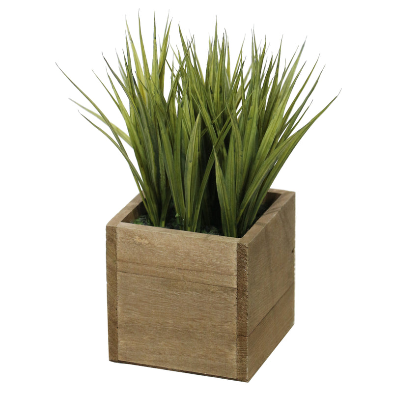 Lifelike Plant in Rustic Wooden Pot