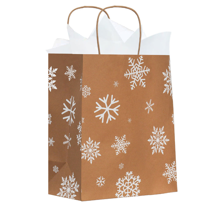 Xmas Snowflakes Kraft Bag