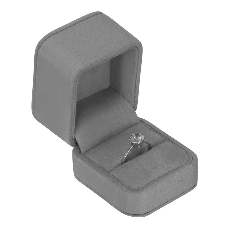 Suede Single Ring Box with Matching Two Piece Packer
