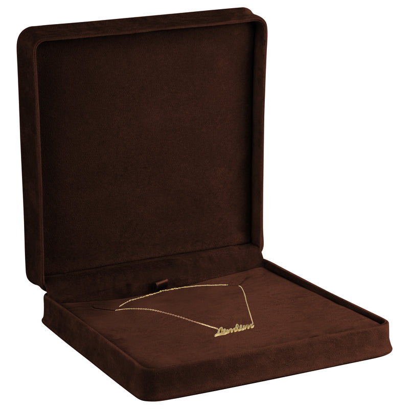 Suede Necklace Box with Matching Suede Interior