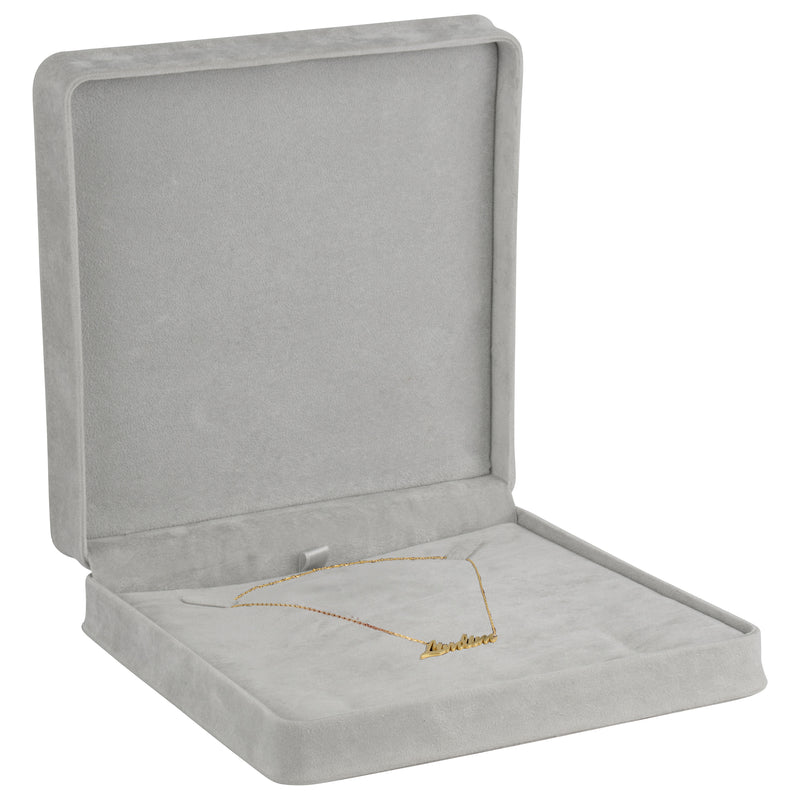Suede Necklace Box with Matching Suede Interior