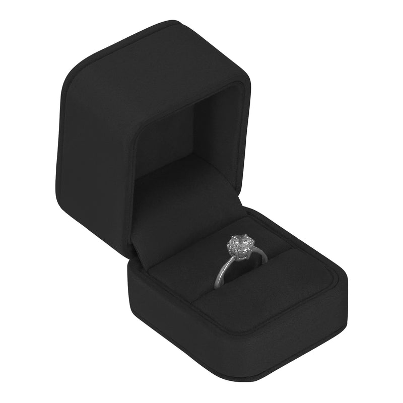 Suede Single Ring Box with Matching Two Piece Packer