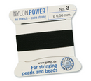 Cordon de perles Griffin en nylon noir