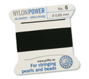 Cordon de perles Griffin en nylon noir