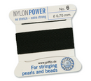Cordon de perles Griffin en nylon noir