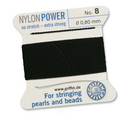 Cordon de perles Griffin en nylon noir