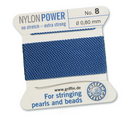 Cordon de perles Griffin en nylon bleu