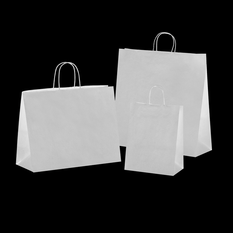 Pack combiné ! Sacs en papier avec poignées en papier torsadées