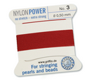 Cordon de perles Griffin en nylon grenat