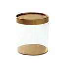 Clear Round Container with Gold or Silver Base and Rim