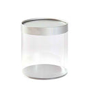 Clear Round Container with Gold or Silver Base and Rim