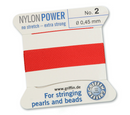 Cordon de perles Griffin en nylon rouge