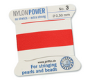 Cordon de perles Griffin en nylon rouge