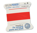 Cordon de perles Griffin en nylon rouge