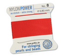 Cordon de perles Griffin en nylon rouge