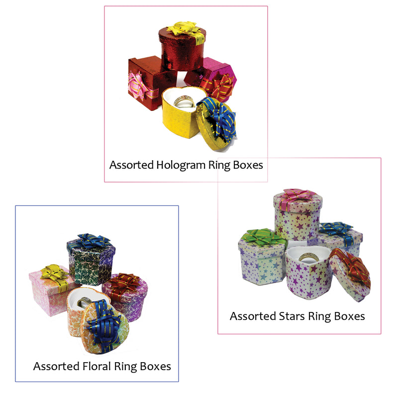 Assorted Hat-Style Ring Boxes