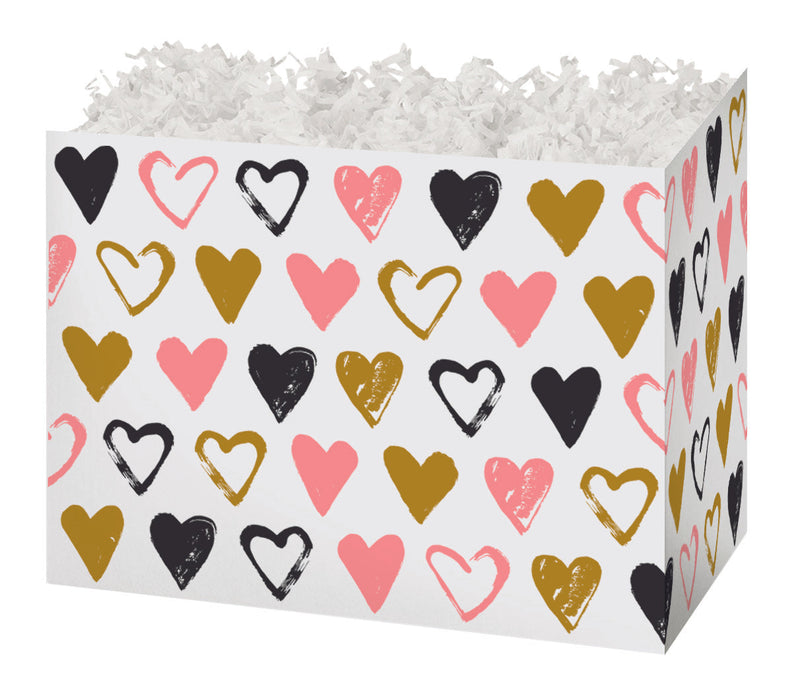 Metallic Hearts Gift Basket Boxes