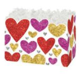 Glittering Hearts Gift Basket Boxes