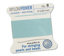 Cordon de perles Griffin en nylon turquoise