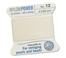 Cordon de perles Griffin en nylon blanc