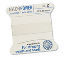 Cordon de perles Griffin en nylon blanc