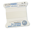 Cordon de perles Griffin en nylon blanc