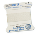 Cordon de perles Griffin en nylon blanc