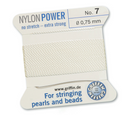 Cordon de perles Griffin en nylon blanc