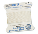 Cordon de perles Griffin en nylon blanc