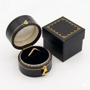 Leatherette Paper Covered Oval Shaped Single Ring Box