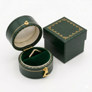 Leatherette Paper Covered Oval Shaped Single Ring Box