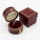Leatherette Paper Covered Oval Shaped Single Ring Box