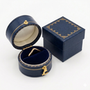 Leatherette Paper Covered Oval Shaped Single Ring Box