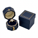 Leatherette Paper Covered  Octagon Shaped Single Ring Box