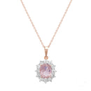 Xtt Morganite CZ Oval Necklace